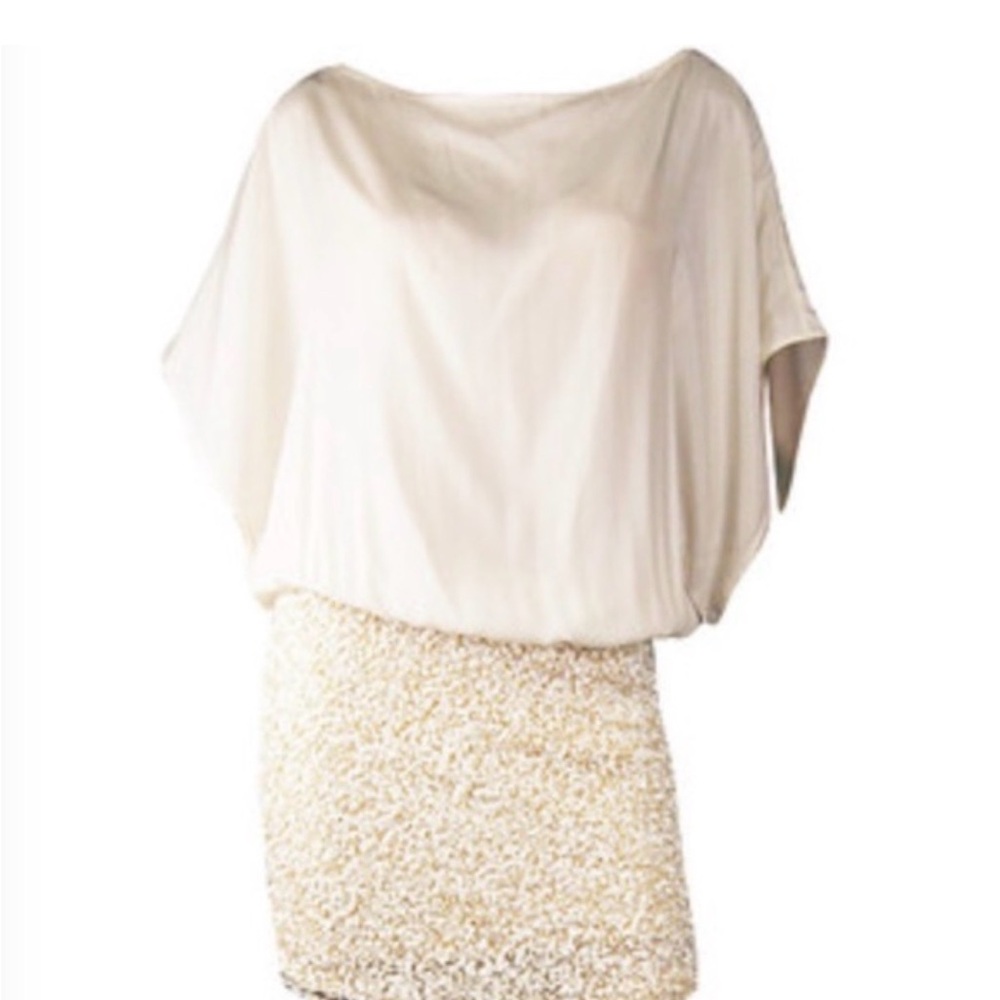 "Parker" Cream Dress with Sequin Skirt